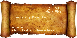 Lisching Mietta névjegykártya